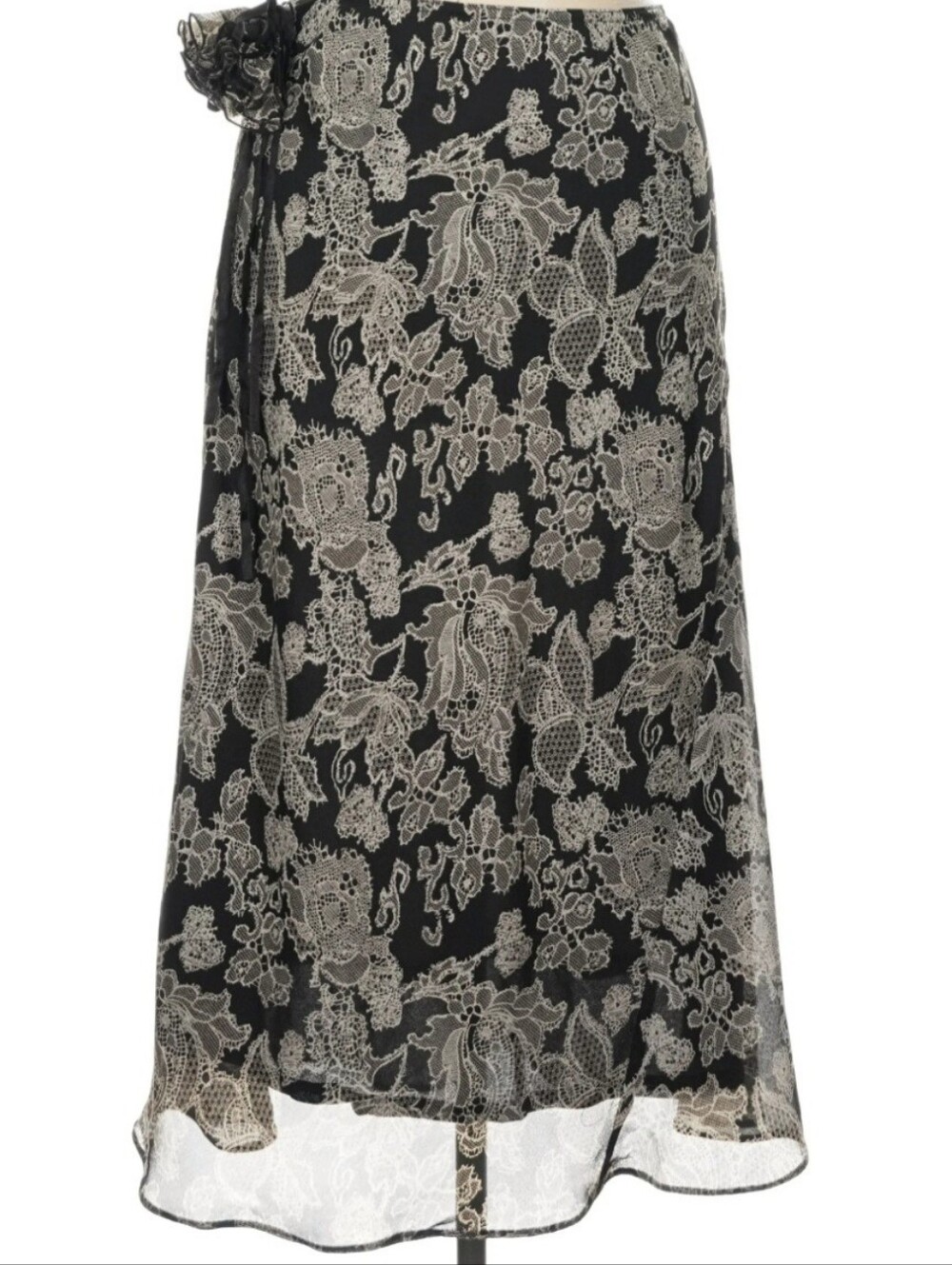 Vintage Flowy Midi Skirt With Florette